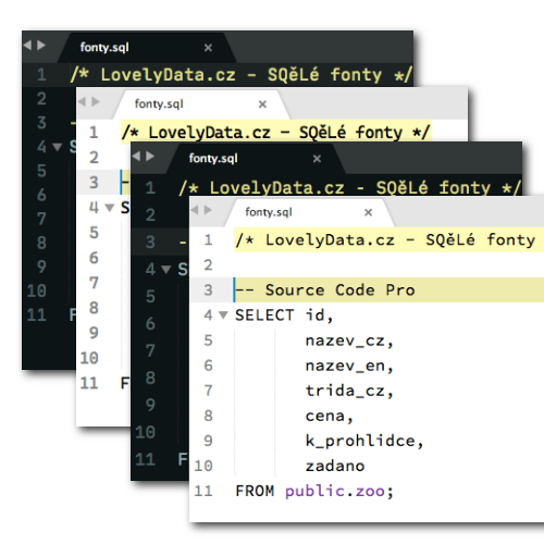 5 fontů, které se SQěLe hodí pro SQL