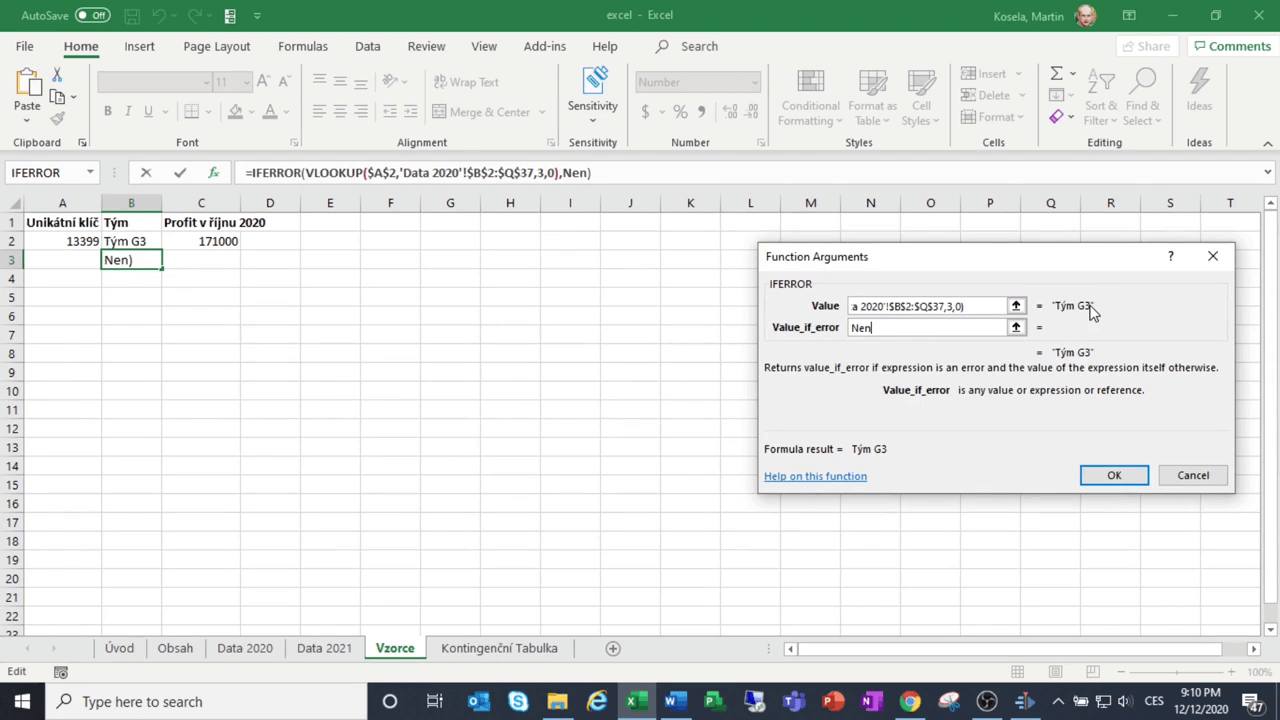 Ukázka kurzu Práce s daty v Excelu 1