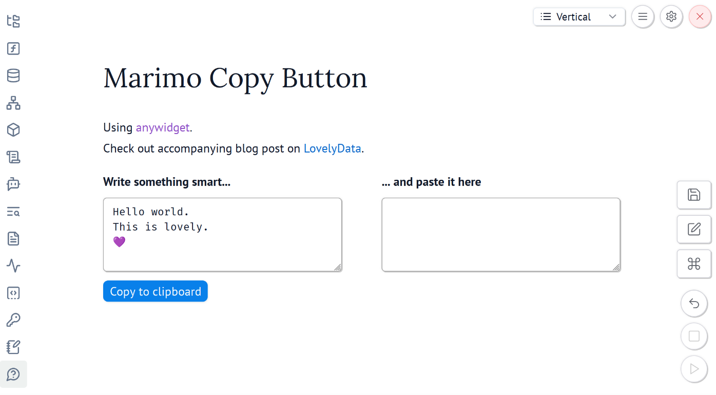 Copy button marimo notebook