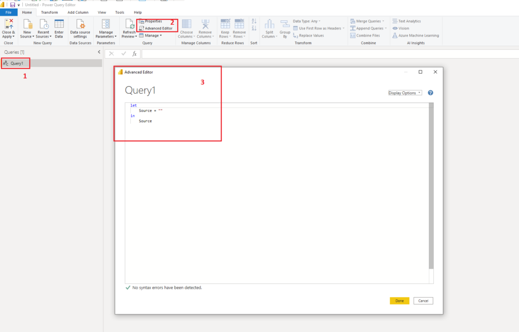 PowerBI - Advanced Editor - Query