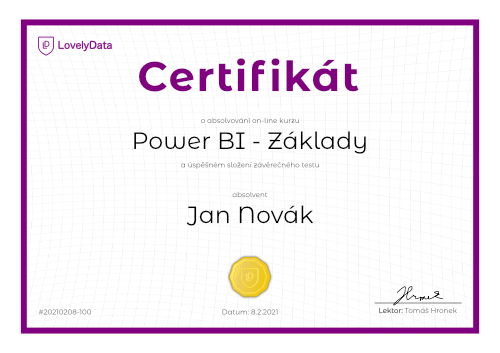 Certifikát Power BI Základy
