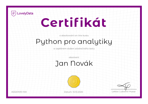 Certifikát Python pro analytiky